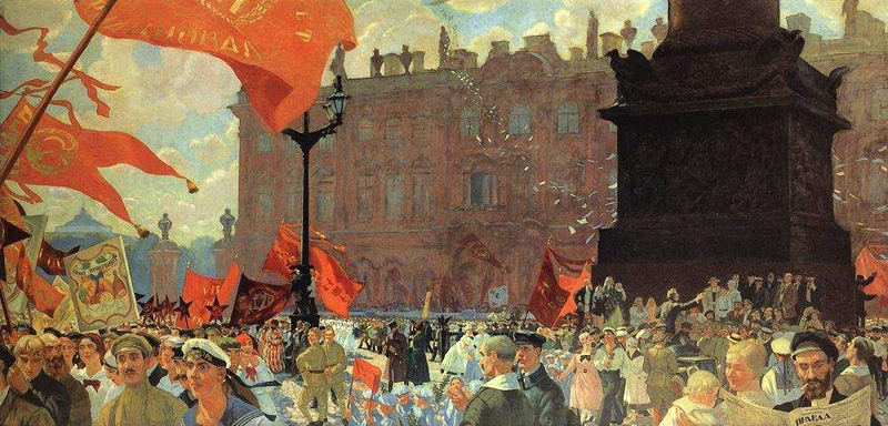 Boris Kustodiev's 1921 painting of the festival of the Second Congress of the Comintern in Petrograd