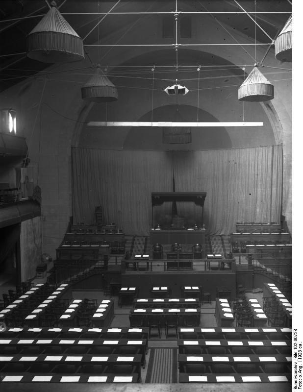 The League of Nations meeting hall (Reformation Hall) in Geneva, 1928