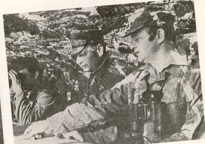 Czechoslovak, East German and Soviet officers during a Warsaw Pact exercise, about 1970