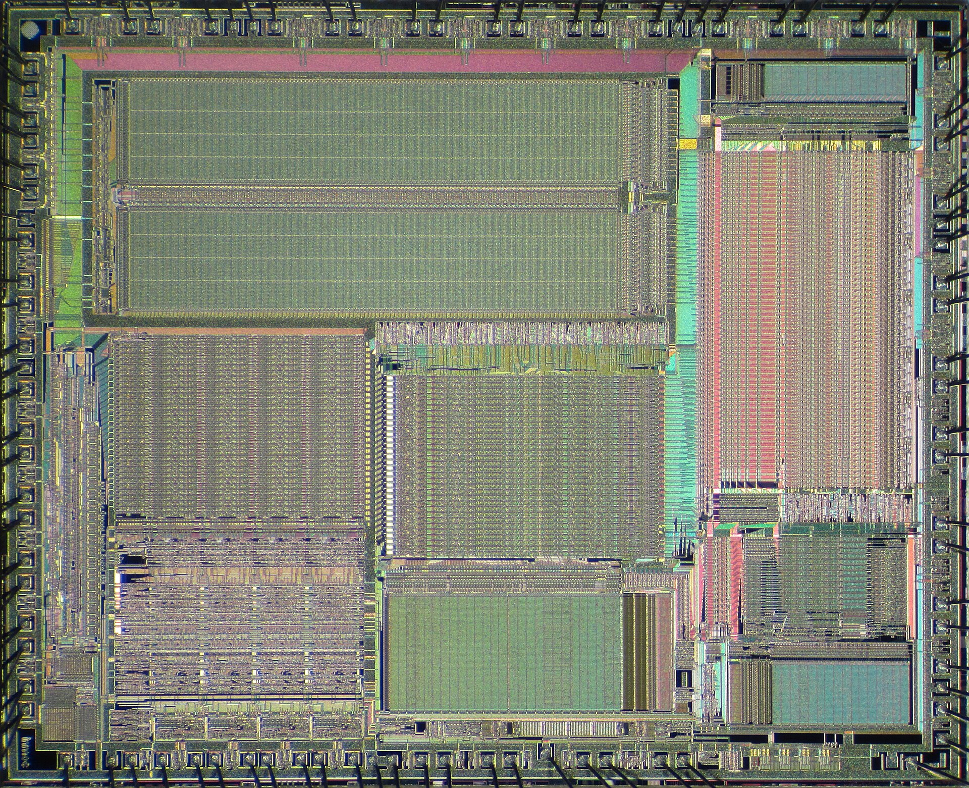 Die shot of an Inmos T805 transputer (IMST805-G30S)